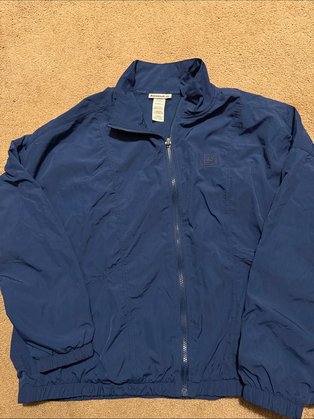 Reebok Womens Dark Blue Full‑Zip Windbreaker